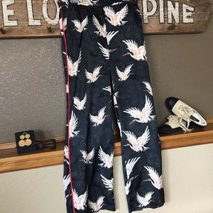 NWT H&M Crane pants Sz 12 red pinstripe. Sold out!